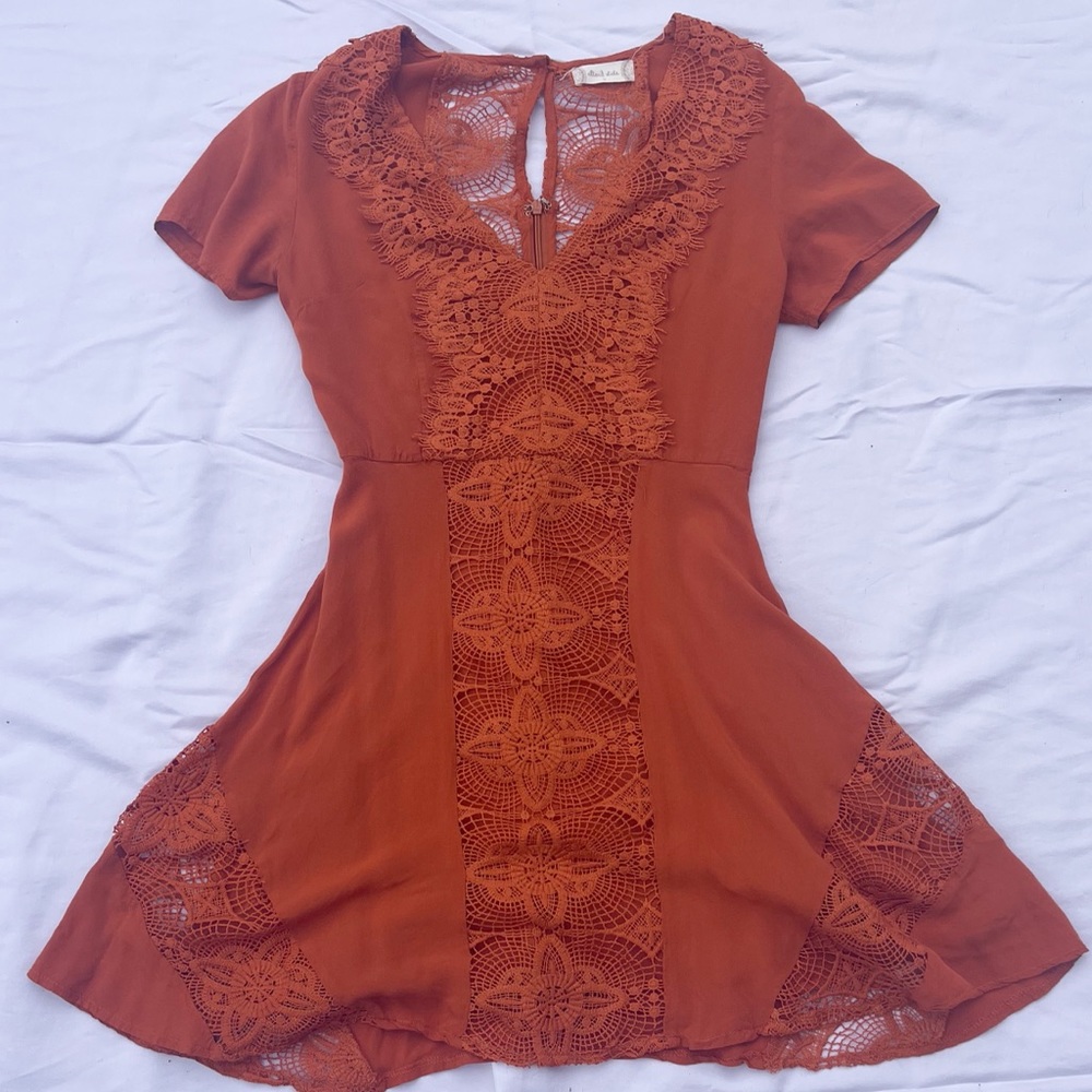 Altar’d State Orange Lace Summer Dress